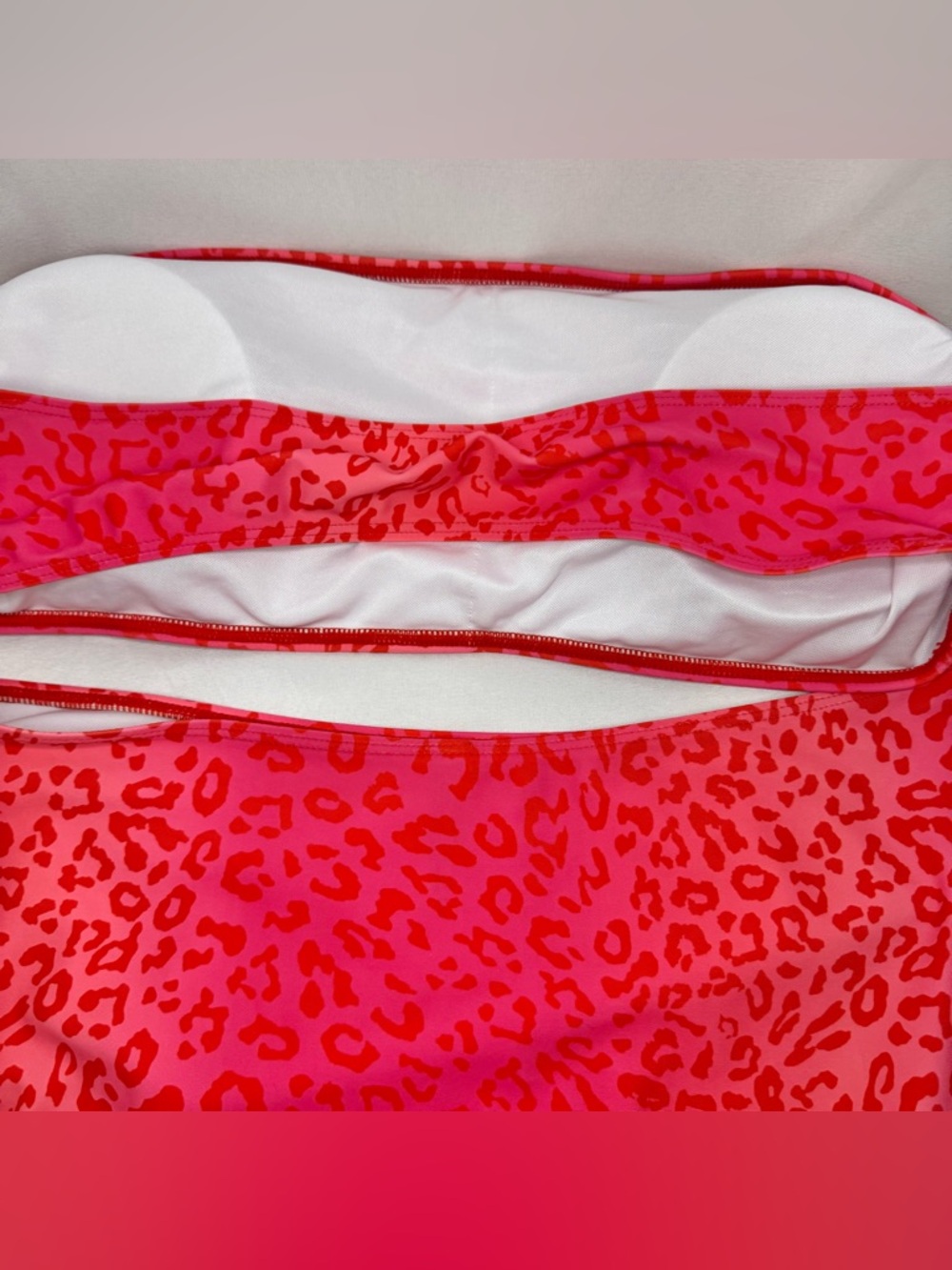 Women’s Pink Leopard Print two-Piece Swimsuit - Picture 6 of 8